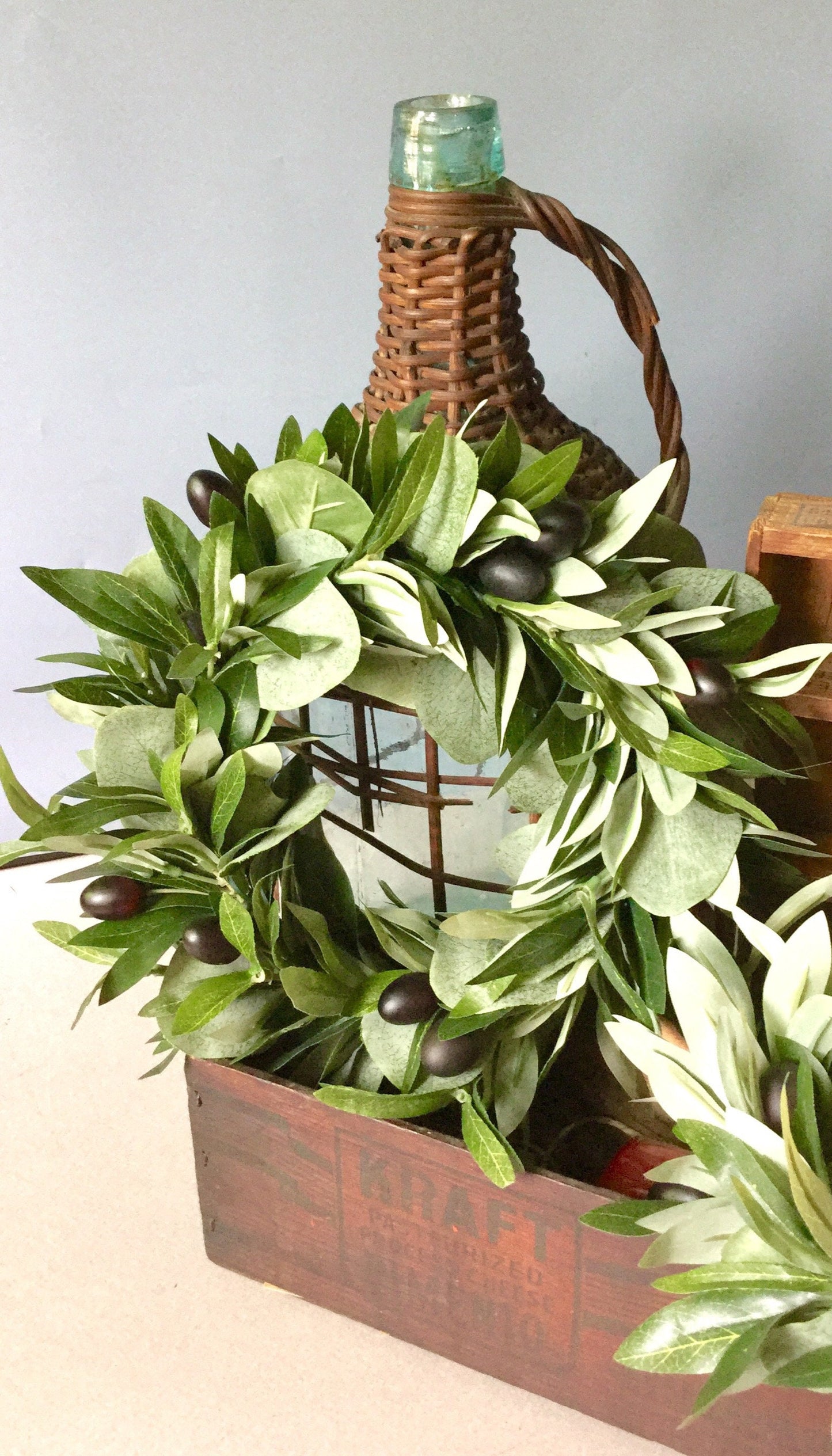 Olive Leaf Wreath, Olive Wedding Wreath, Farmhouse Olive Decor, Olive Candle Wreath, Olive Candle Ring, Olive Decor