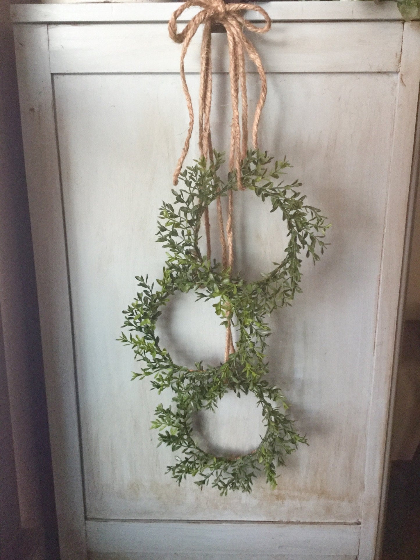 3 Pack Mini Boxwood Wreath, Candle Ring Wreath, Artificial Boxwood Wreath, Boxwood Decor