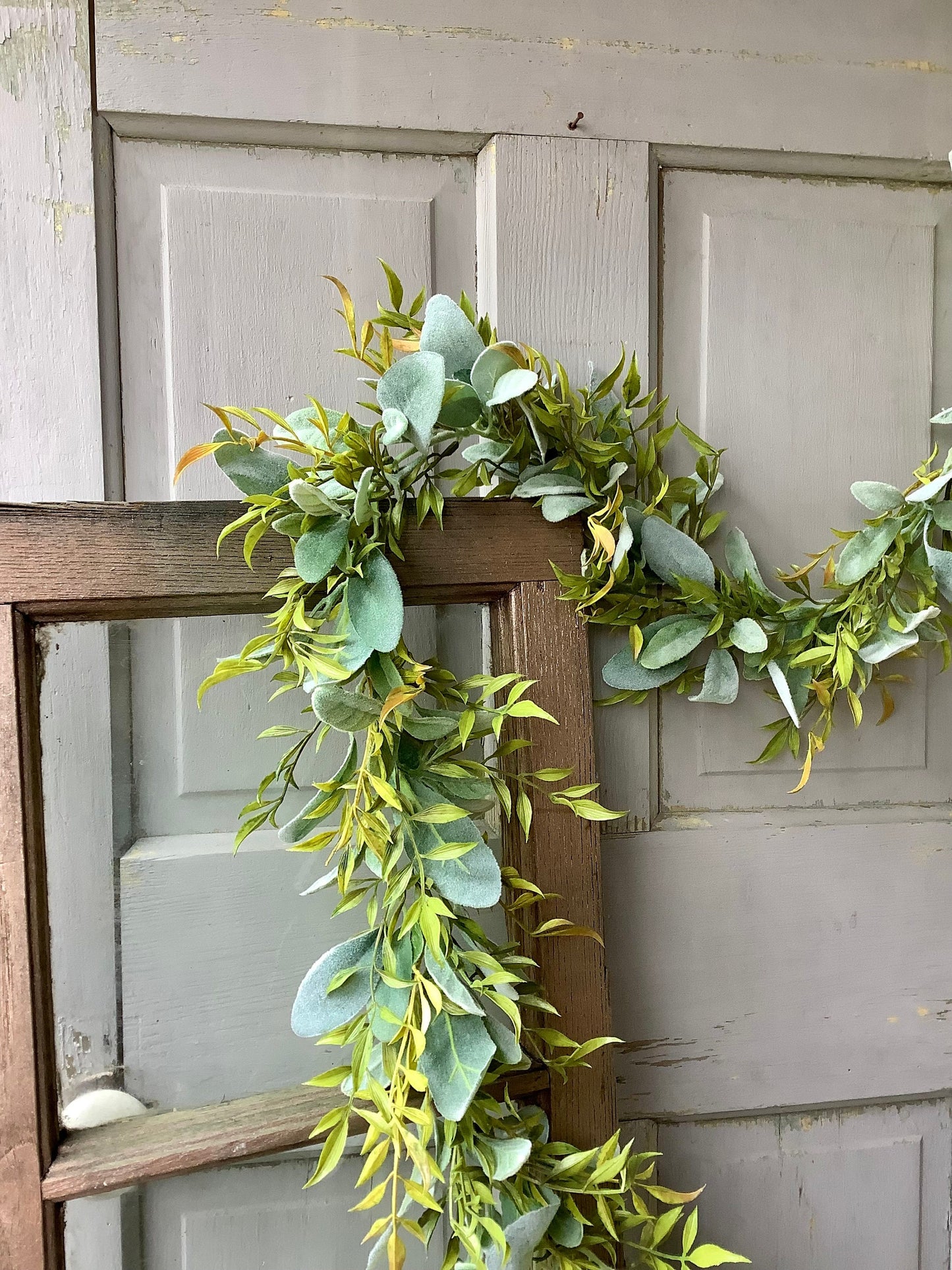 Lambs Ear Garland, Eucalyptus Garland for Mantle, Spring Garland, Summer Garland, Wedding Decor, Greenery Garland