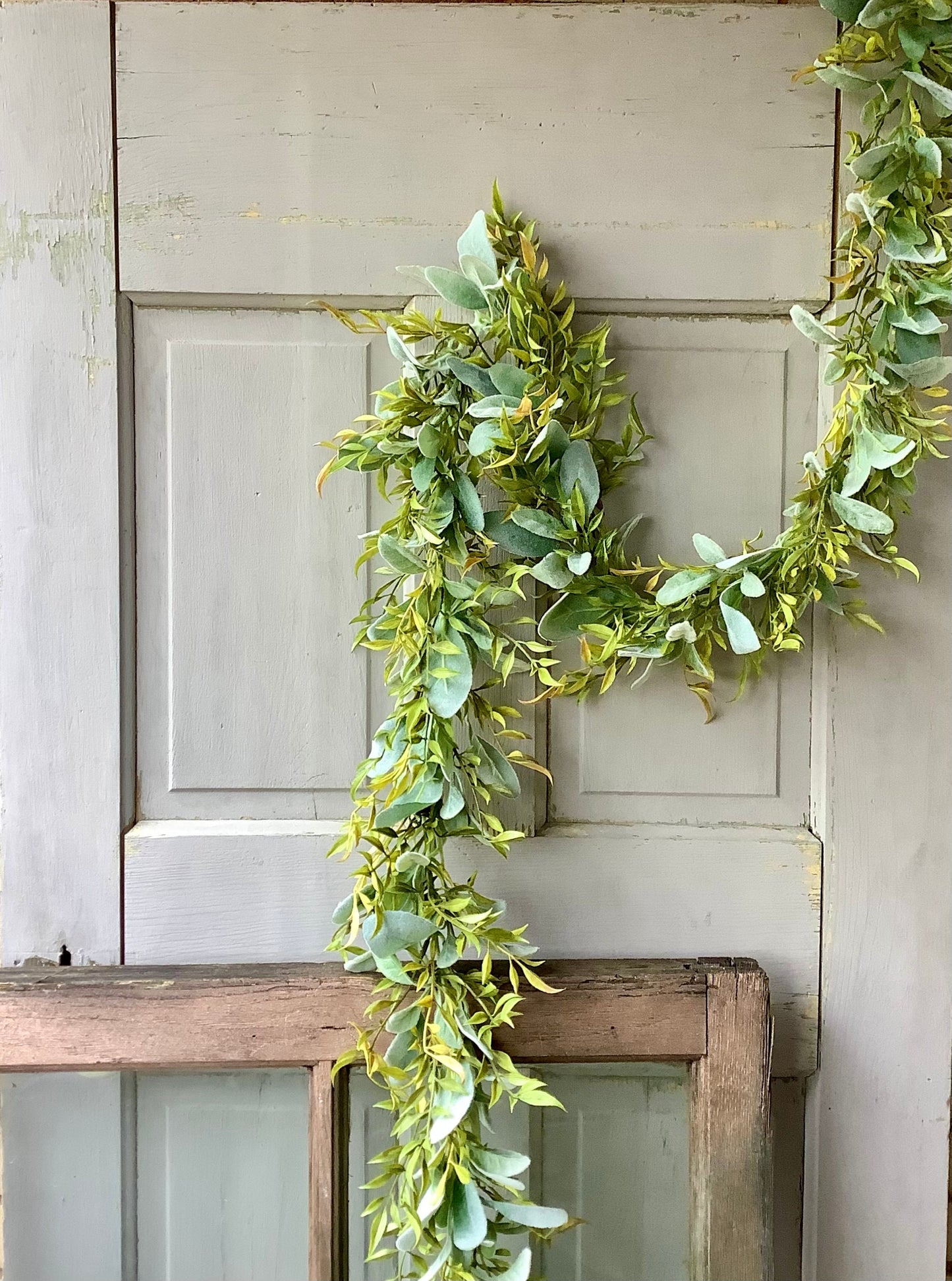 Lambs Ear Garland, Eucalyptus Garland for Mantle, Spring Garland, Summer Garland, Wedding Decor, Greenery Garland