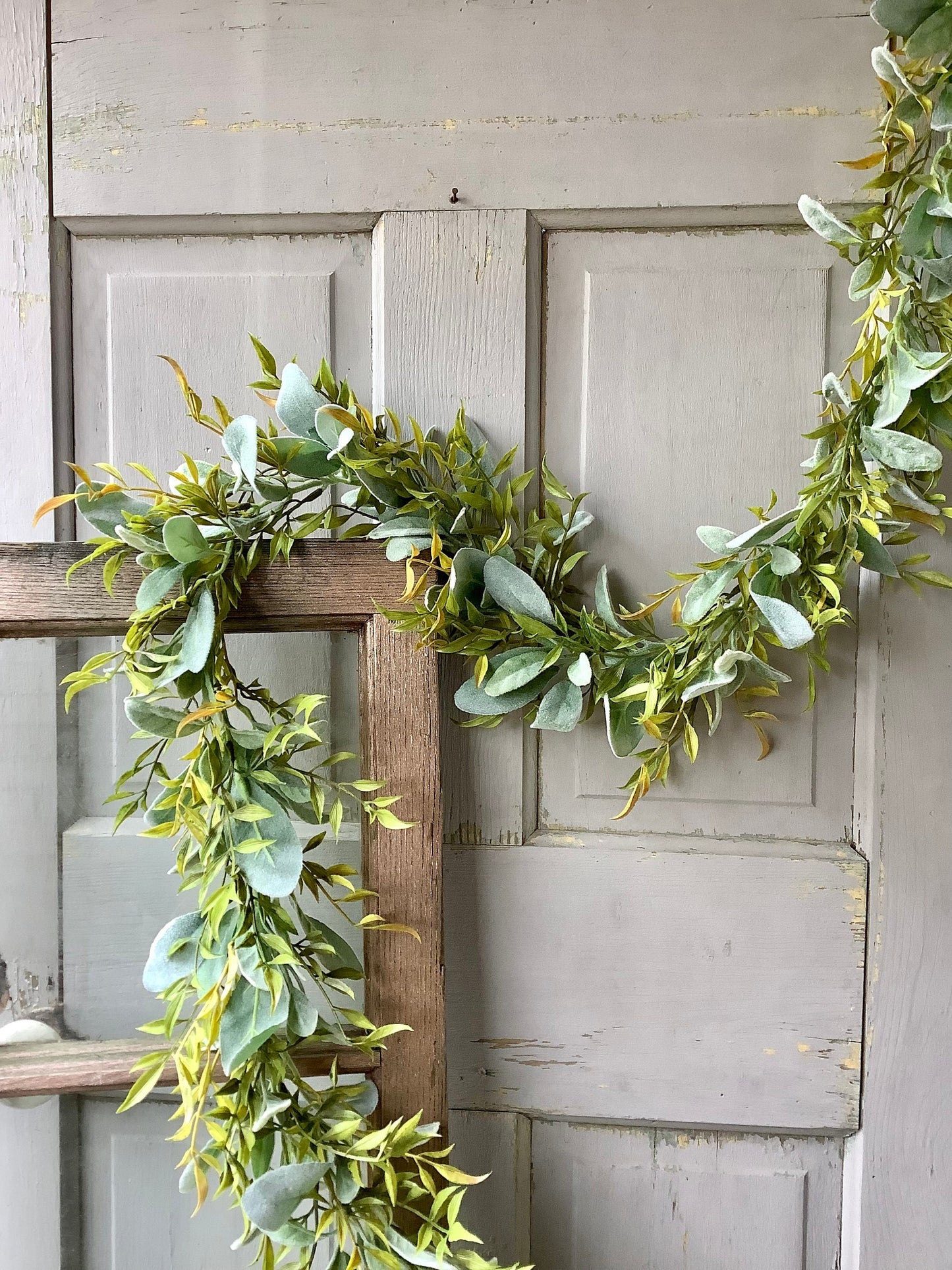 Lambs Ear Garland, Eucalyptus Garland for Mantle, Spring Garland, Summer Garland, Wedding Decor, Greenery Garland