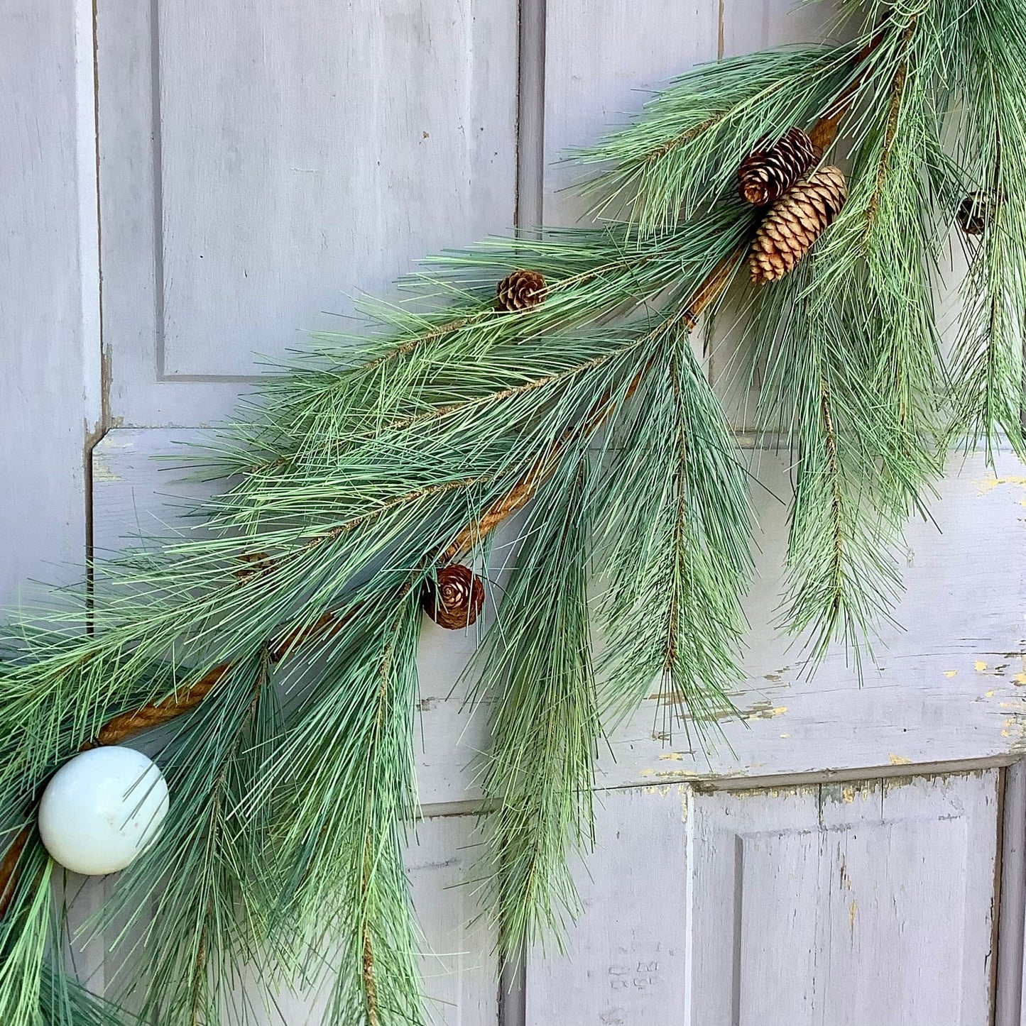 9’ Christmas Garland, Rope Garland, Long Needle Pine Garland for Mantle, Pine Garland, Fireplace Decor, Cedar Garland