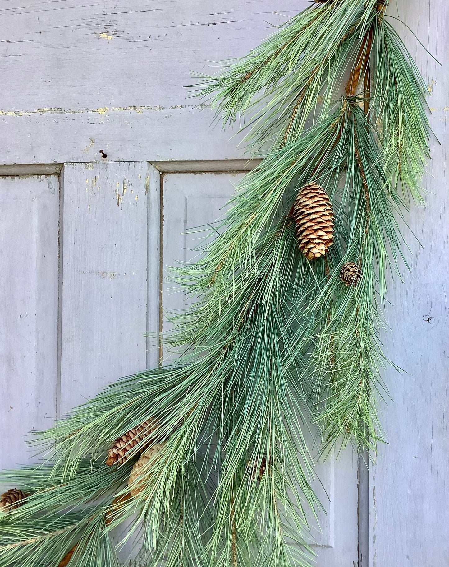 9’ Christmas Garland, Rope Garland, Long Needle Pine Garland for Mantle, Pine Garland, Fireplace Decor, Cedar Garland