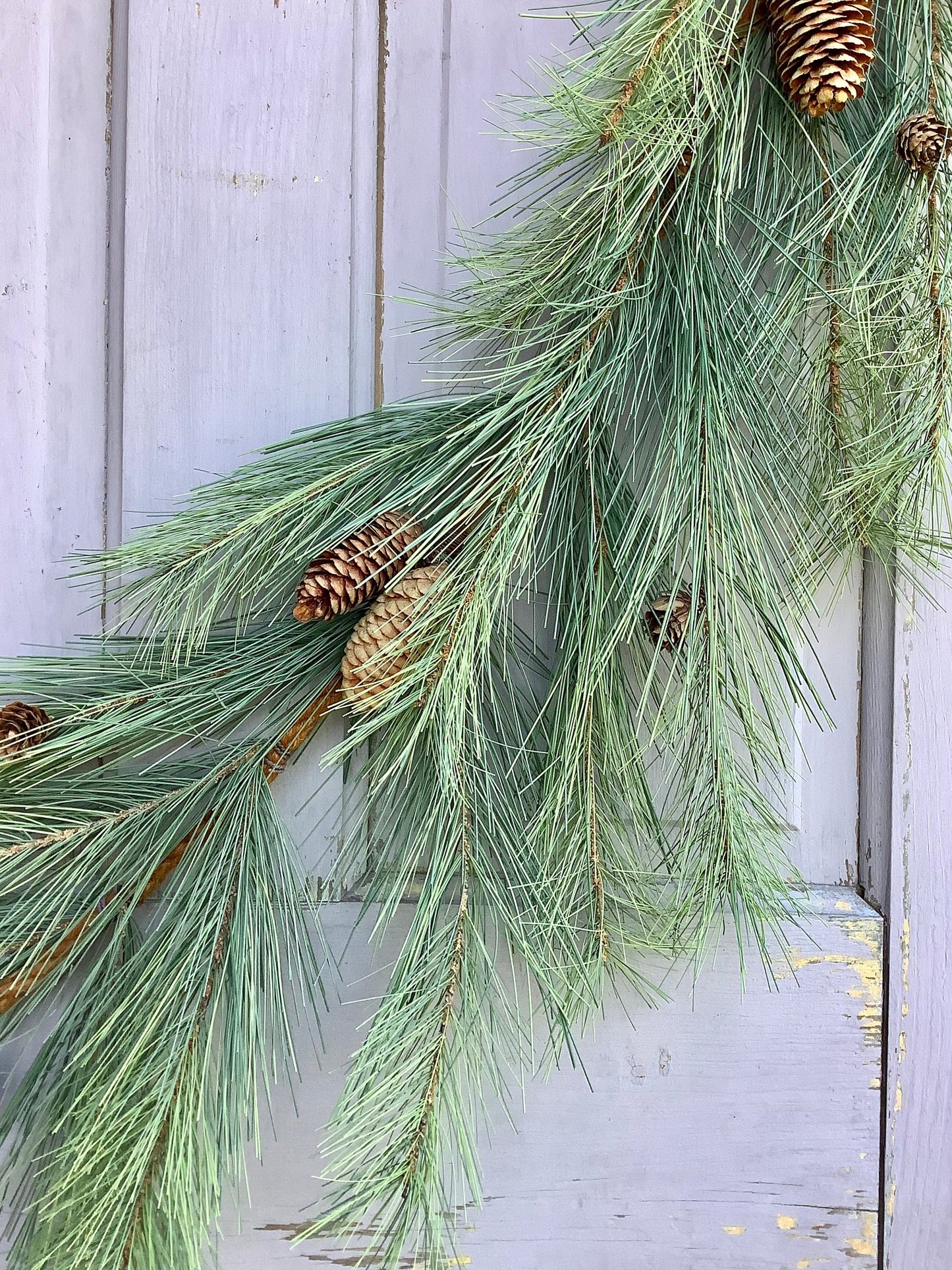 9’ Christmas Garland, Rope Garland, Long Needle Pine Garland for Mantle, Pine Garland, Fireplace Decor, Cedar Garland
