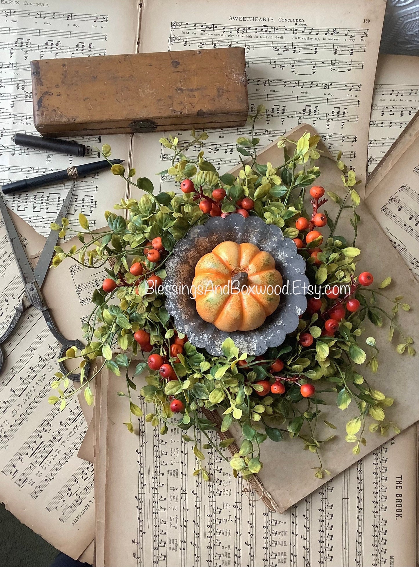 Fall Candle Wreath Ring, Fall Farmhouse Decor, Kitchen Cabinet Wreath, Fireplace Mantle Decor, Thanksgiving Tablescape, Harvest Decor