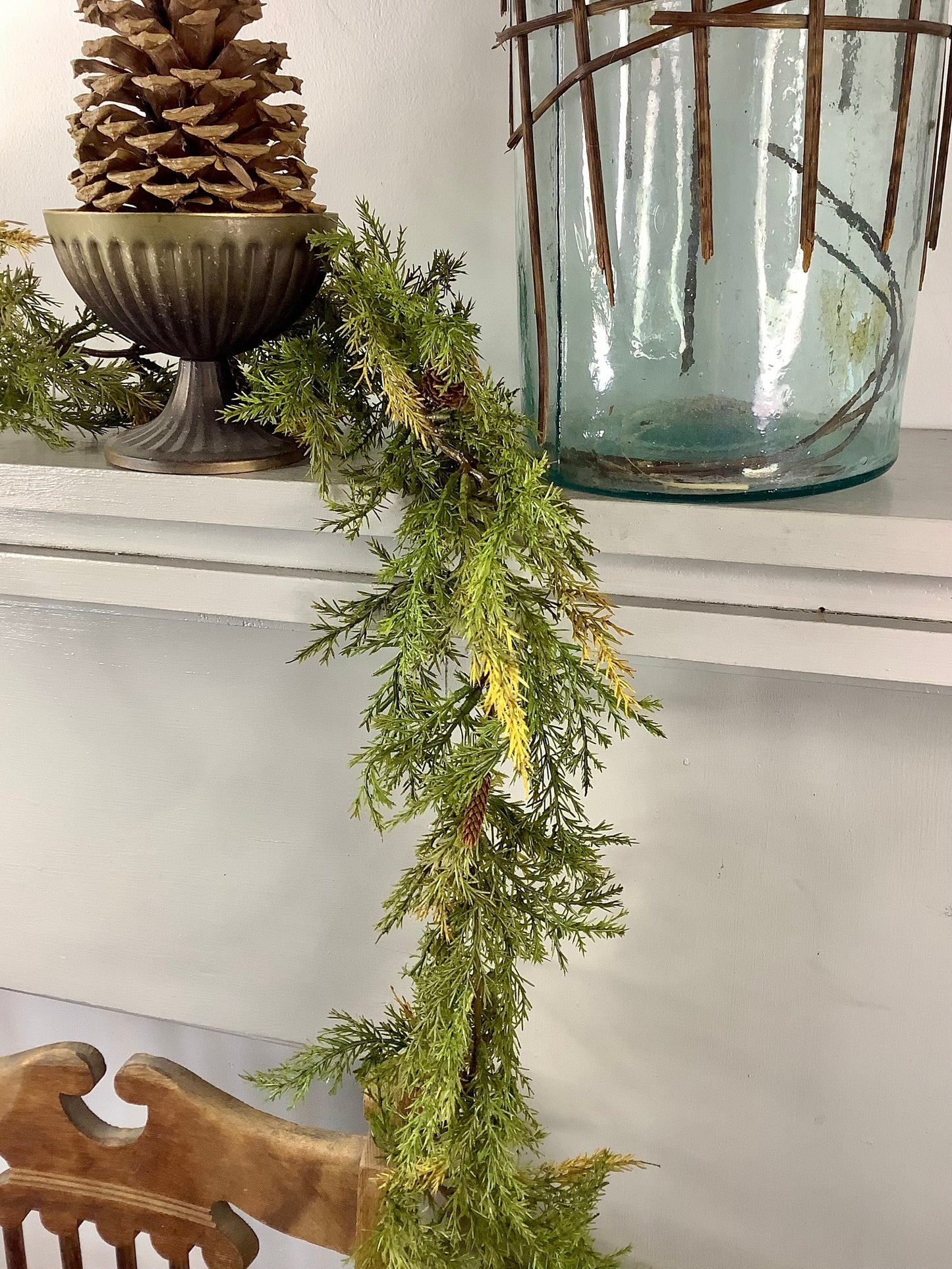 Christmas Juniper Garland, Christmas Garland, Cedar Garland, Christmas Mantle Garland