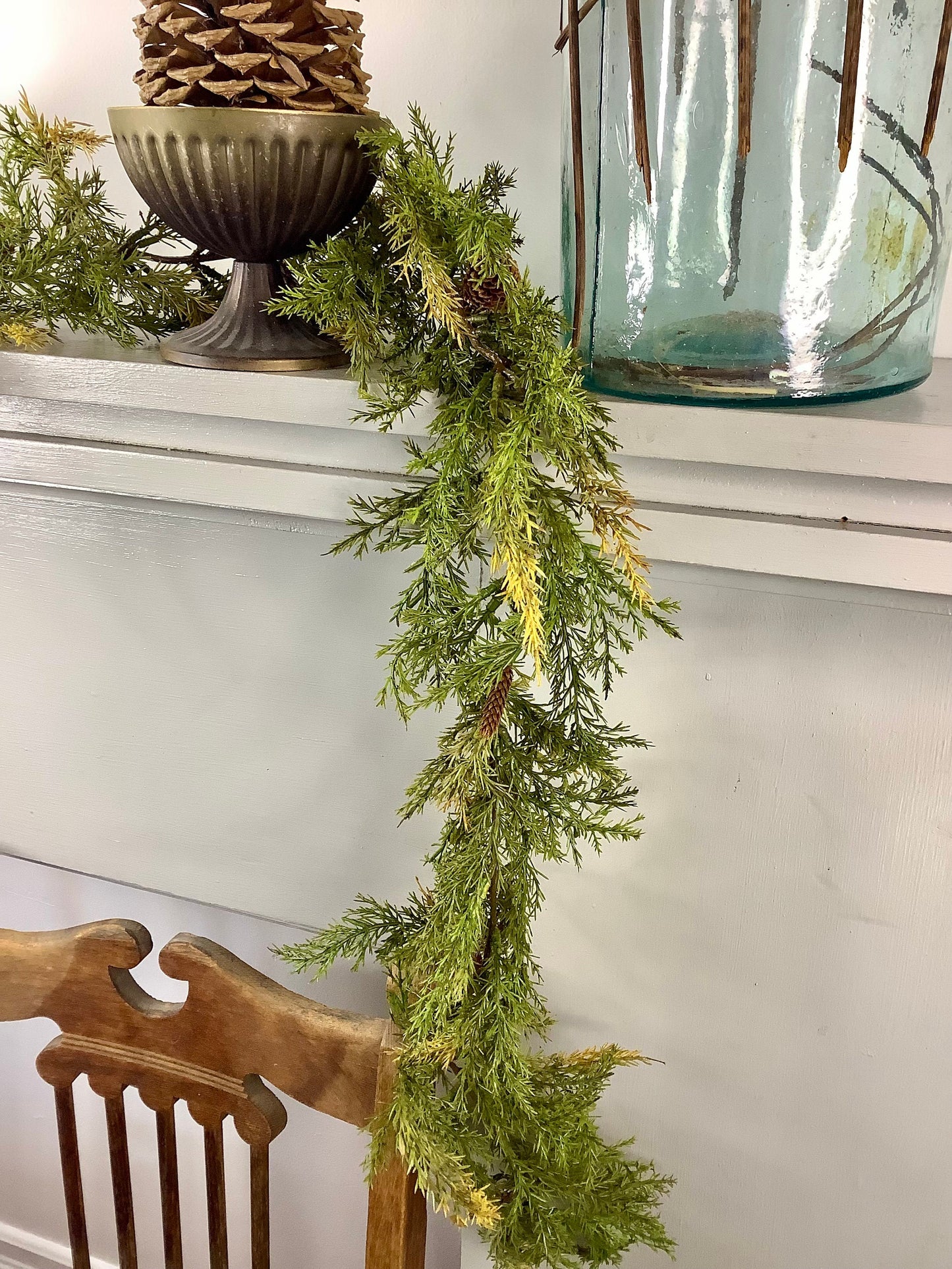 Christmas Juniper Garland, Christmas Garland, Cedar Garland, Christmas Mantle Garland