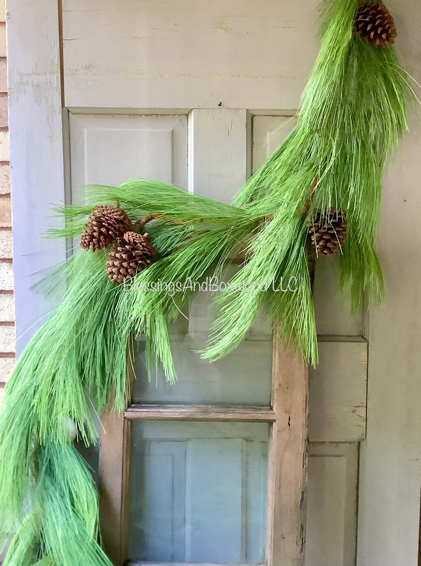 Long Needle Pine Garland for Mantle, Pine Garland, Fireplace Decor, Cedar Garland