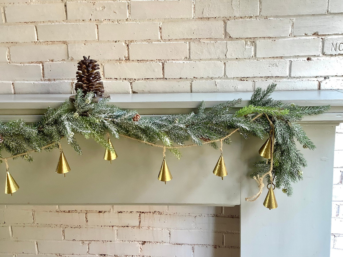 Gold Sleigh Bells Garland, Jingle Bells Garland, Bells on a Rope, Gold Bells Garland for Mantle