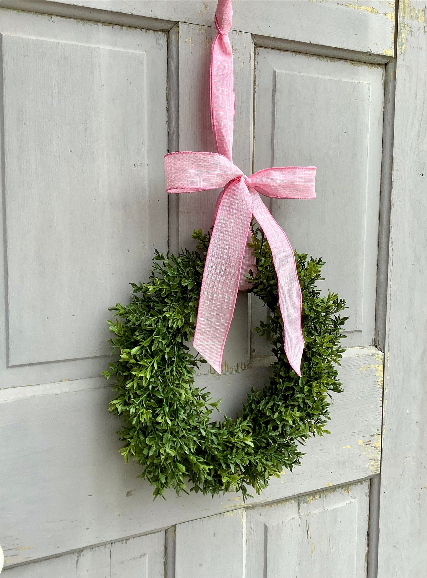 Pink Boxwood Wreath, Pink Boxwood Wedding Wreath, Boxwood Kitchen Cabinet Wreath, Mother's Day Wreath, Easter Decor