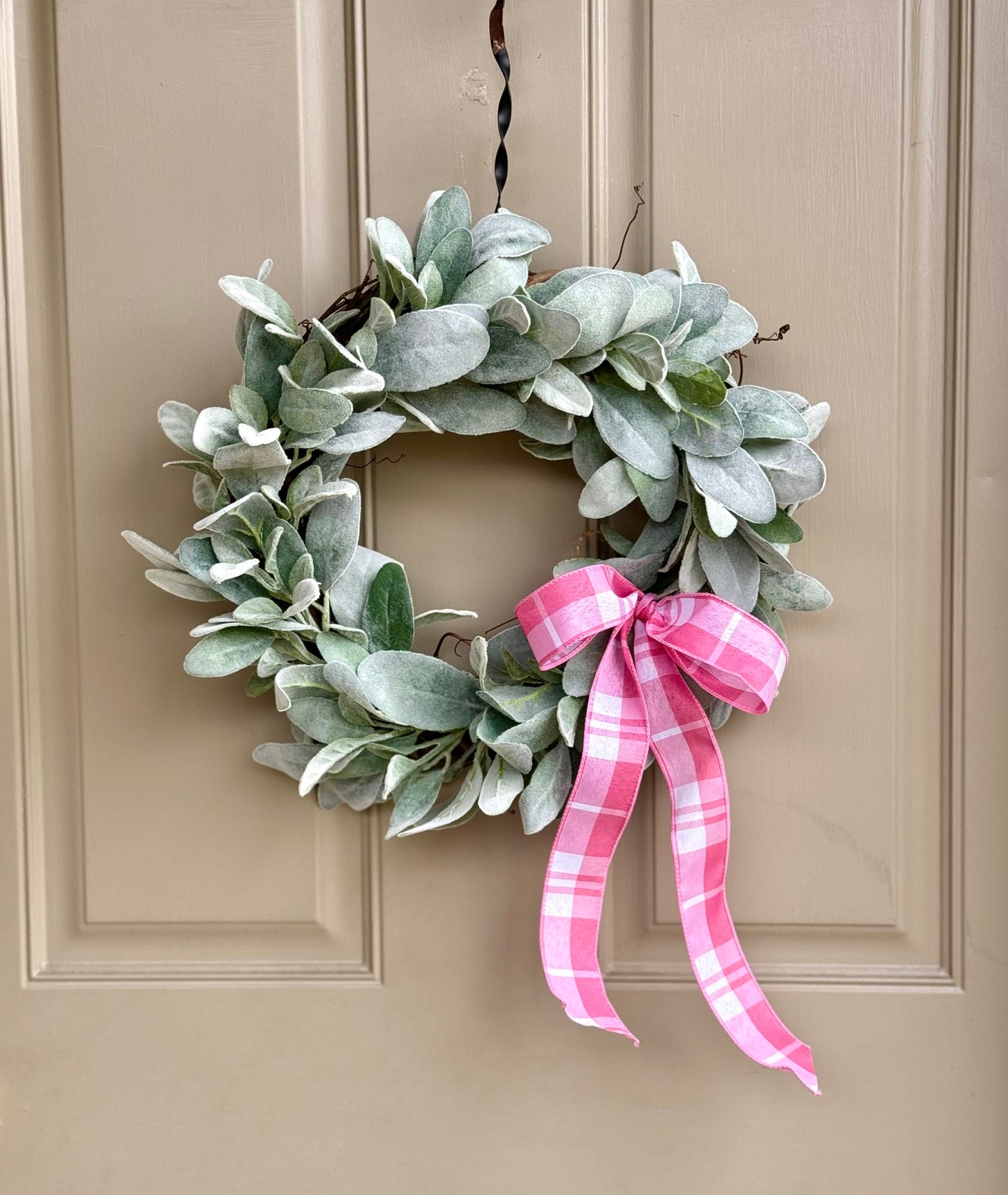 Lambs Ear Wreath, Easter Wreath, Spring Wreath, Mothers Day Gift, Summer Wreaths, Kitchen Cabinet Decor, Front Door, Porch Decor