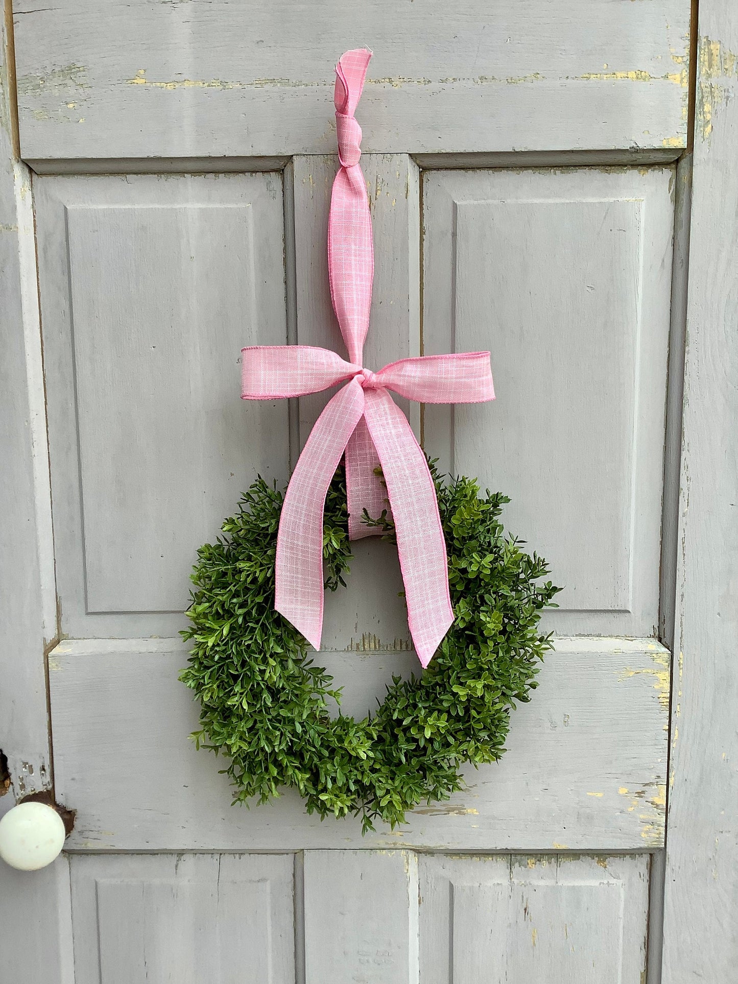 Pink Boxwood Wreath, Pink Boxwood Wedding Wreath, Boxwood Kitchen Cabinet Wreath, Mother's Day Wreath, Easter Decor
