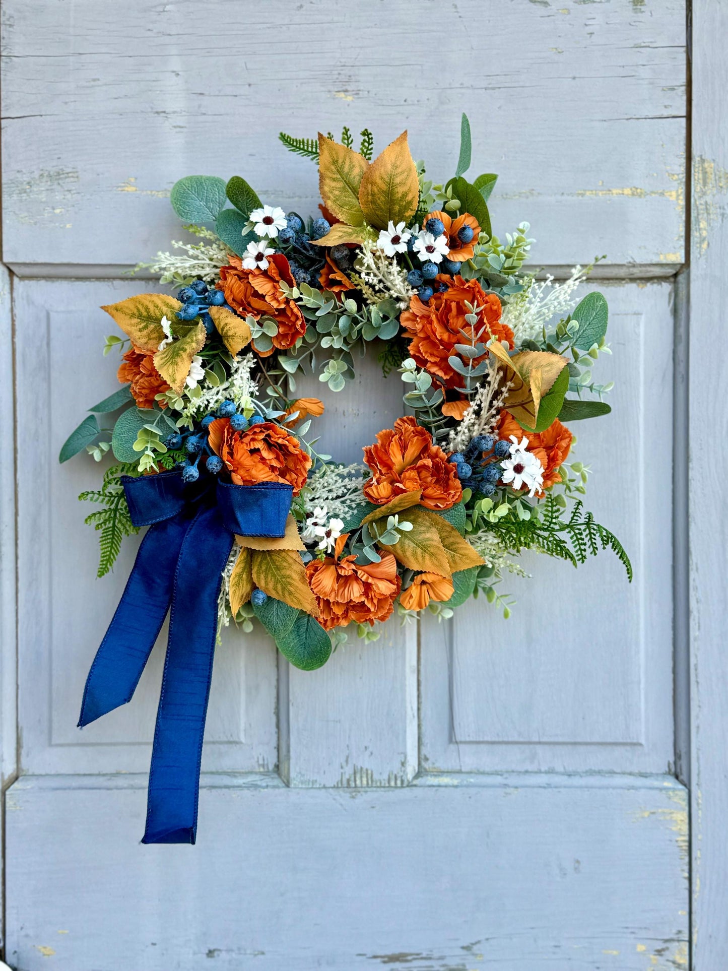 Fall Wreath for Front Door, Fall Floral Wreath, Year Round, Everyday Wreath, Porch Wreath
