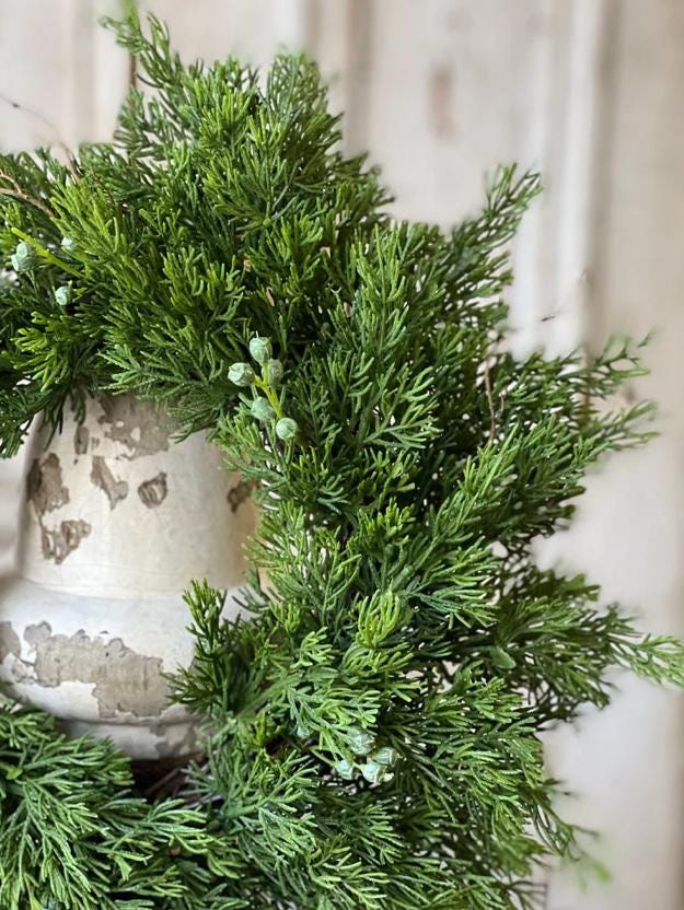 Cedar Christmas Wreath, Real Touch Pine Wreath, Apartment Wreath, Kitchen Cabinet Decor, Accent Wreath
