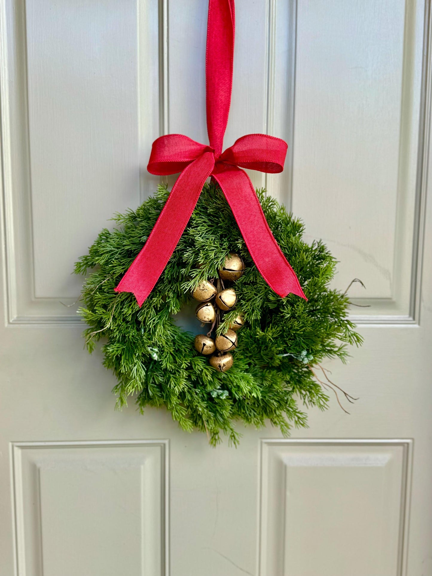 Cedar Christmas Wreath, Real Touch Pine Wreath, Apartment Wreath, Kitchen Cabinet Decor, Accent Wreath