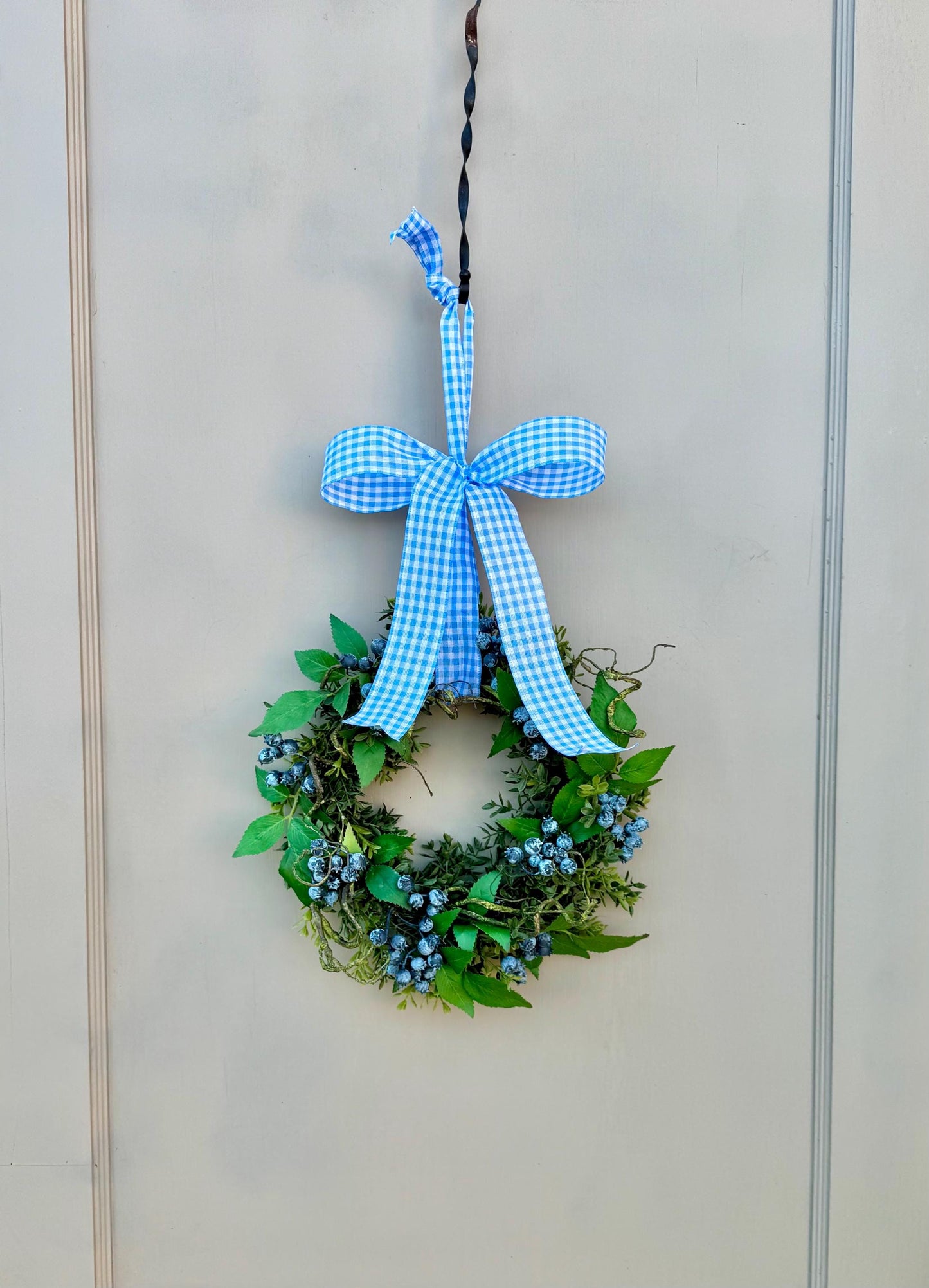 Blueberry and Boxwood Wreath, Farmhouse Berry Boxwood Wreath, Spring Summer Decor, Kitchen Cabinets, Camper Decor, Blue Kitchen, Blue Wreath