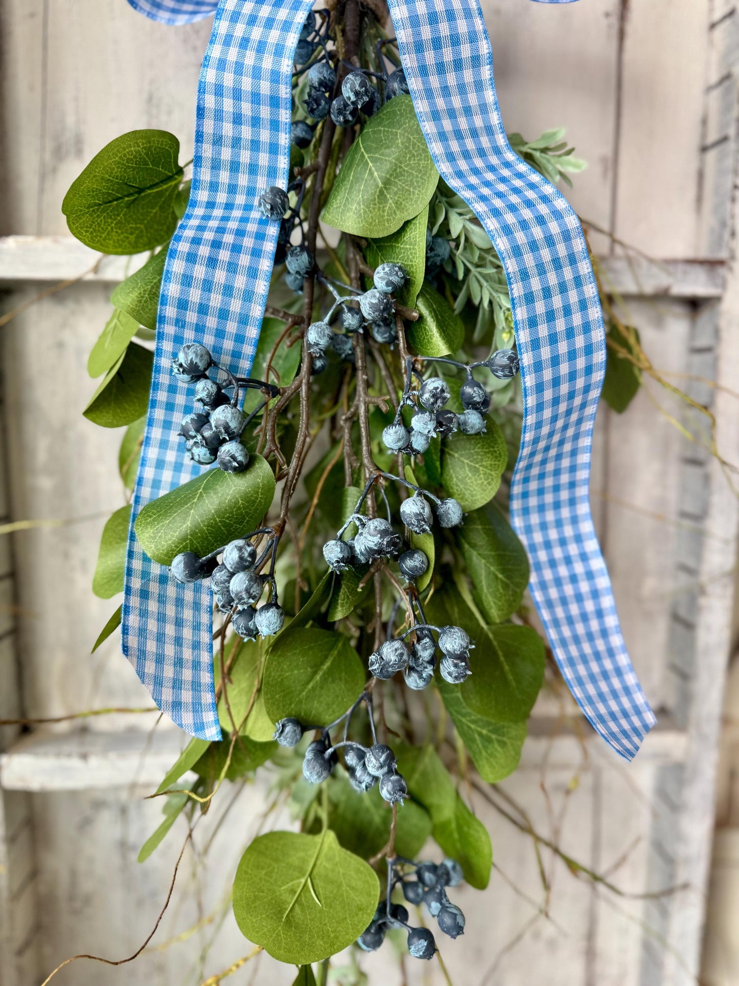 Blueberry Swag, Mothers Day Gifts, Front Door Wreath, Summer Blueberry Wreath, Spring Wreath, Easter Decor, Wild Blueberry Wreath, Kitchen