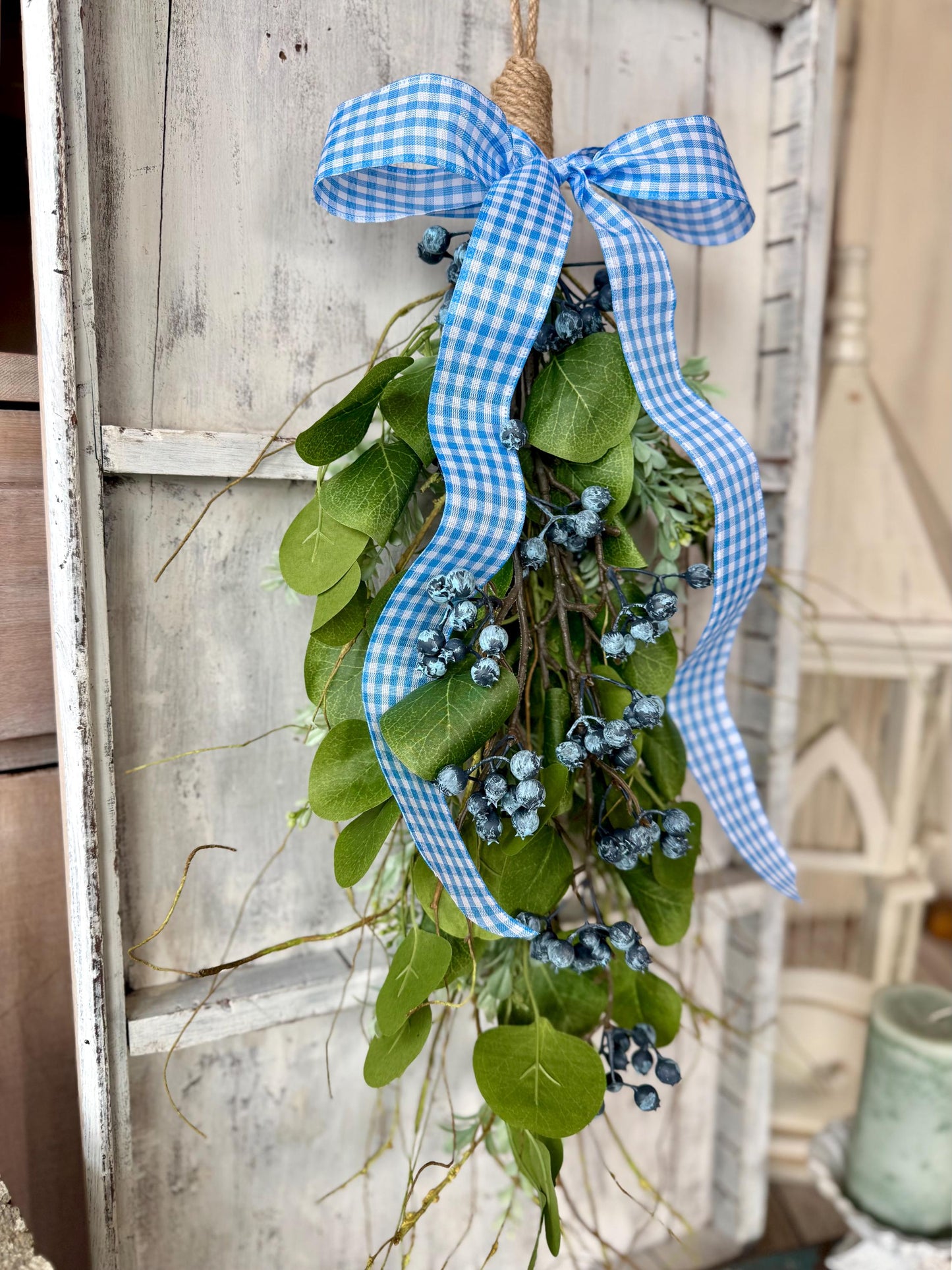 Blueberry Swag, Mothers Day Gifts, Front Door Wreath, Summer Blueberry Wreath, Spring Wreath, Easter Decor, Wild Blueberry Wreath, Kitchen