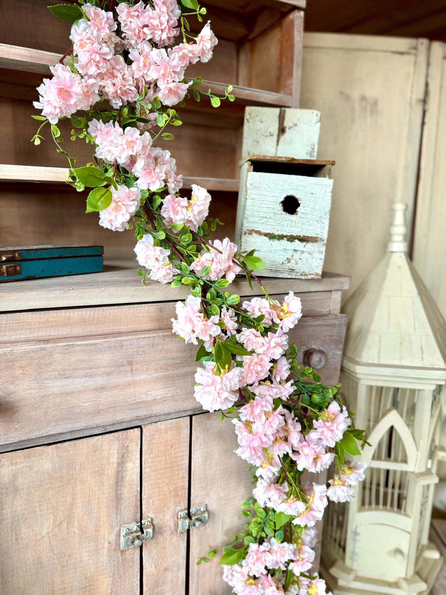 Pink Cherry Blossom c, Spring Pink Garland, Easter Tablescape, Summer Garland, Mothers Day Gift, Wedding Garland, Wedding Arch Garland