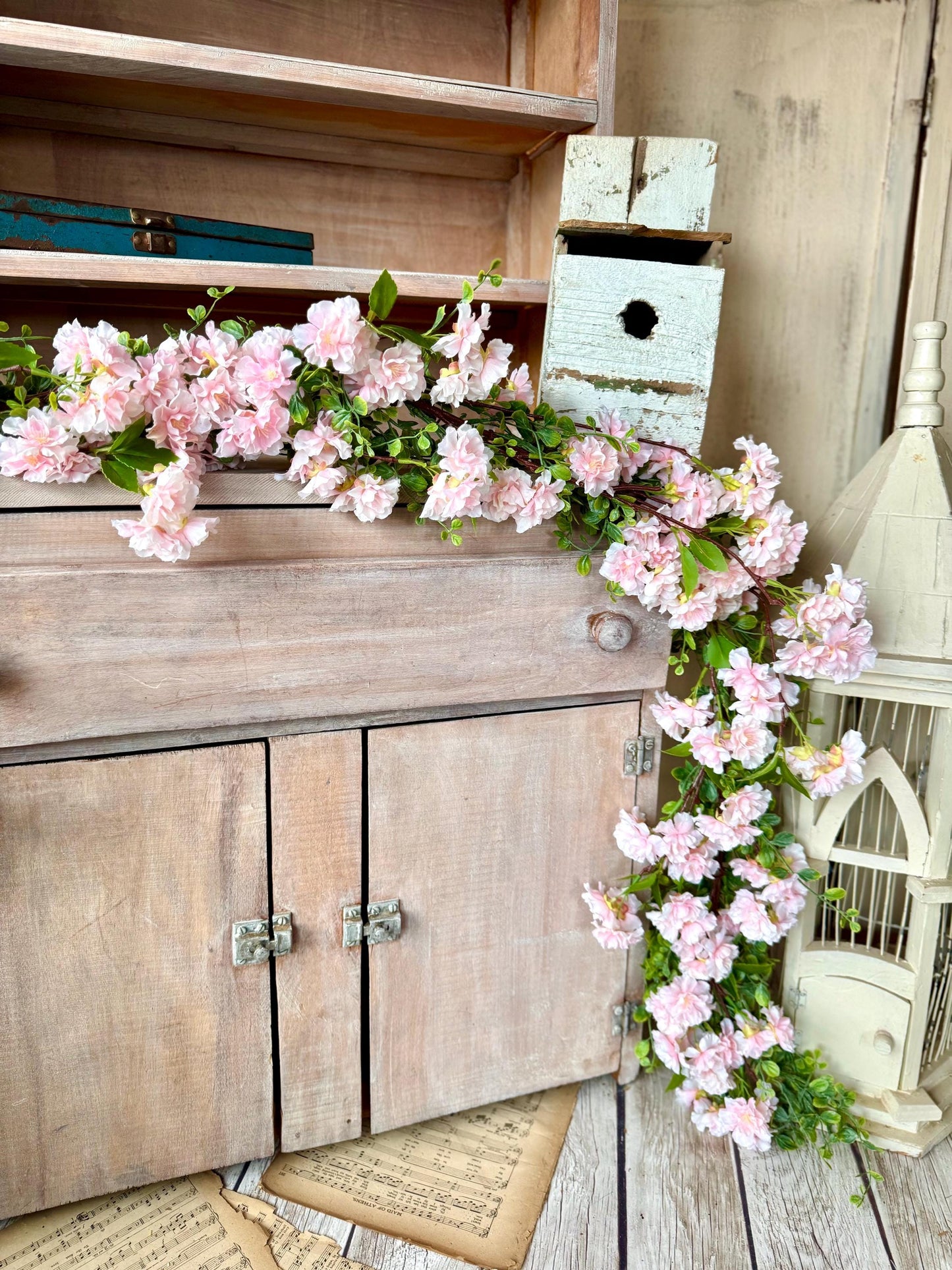 Pink Cherry Blossom c, Spring Pink Garland, Easter Tablescape, Summer Garland, Mothers Day Gift, Wedding Garland, Wedding Arch Garland