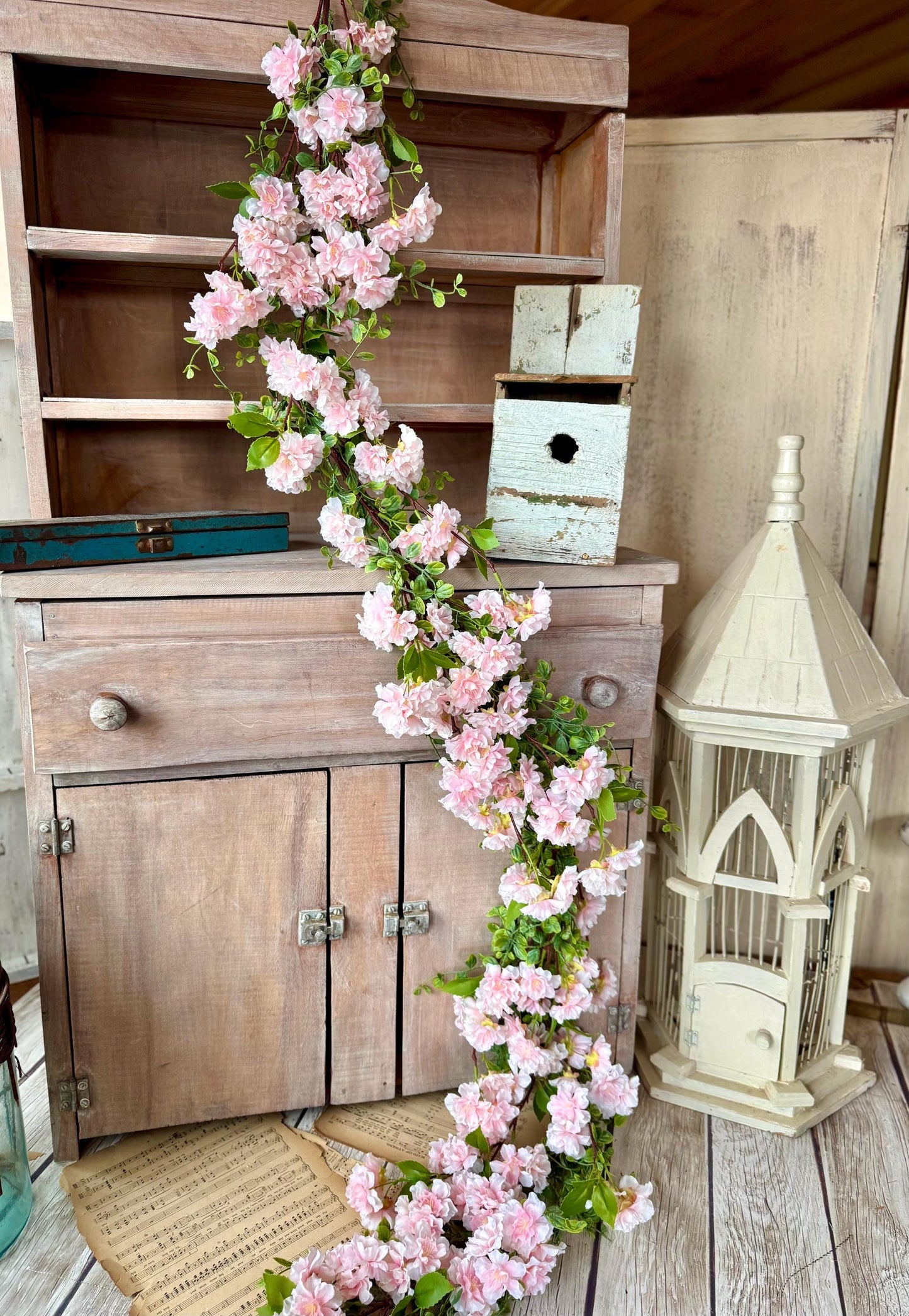 Pink Cherry Blossom Garland, Spring Pink Garland, Easter Tablescape, Summer Garland, Mothers Day Gift, Wedding Garland, Wedding Arch Garland