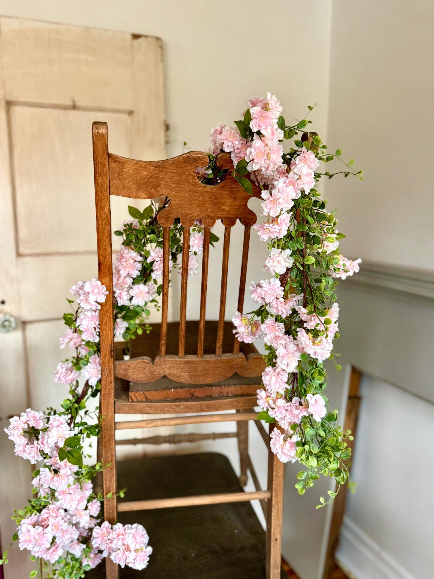 Pink Cherry Blossom c, Spring Pink Garland, Easter Tablescape, Summer Garland, Mothers Day Gift, Wedding Garland, Wedding Arch Garland