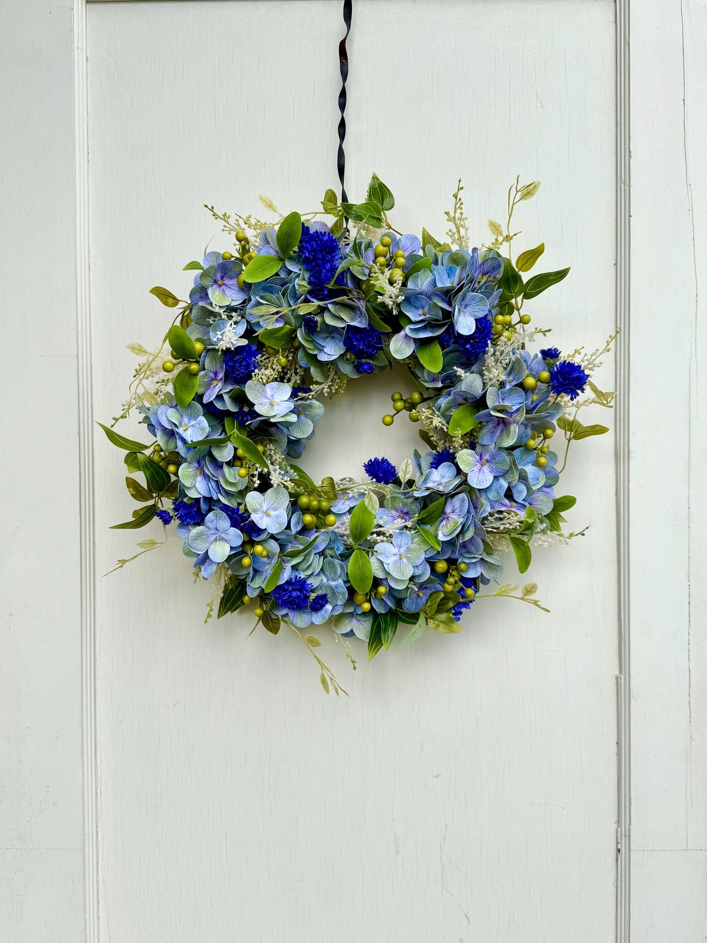 Summer Wreath for a Front Door, Blueberry Wreath, Porch Wreath, Farmhouse Decorations, Wildflower Wedding Decor