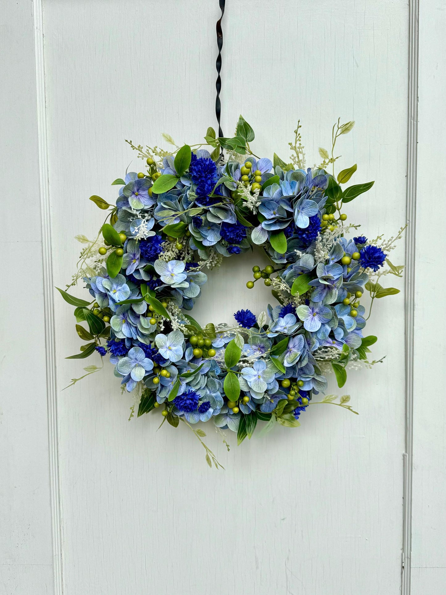 Summer Wreath for a Front Door, Blueberry Wreath, Porch Wreath, Farmhouse Decorations, Wildflower Wedding Decor