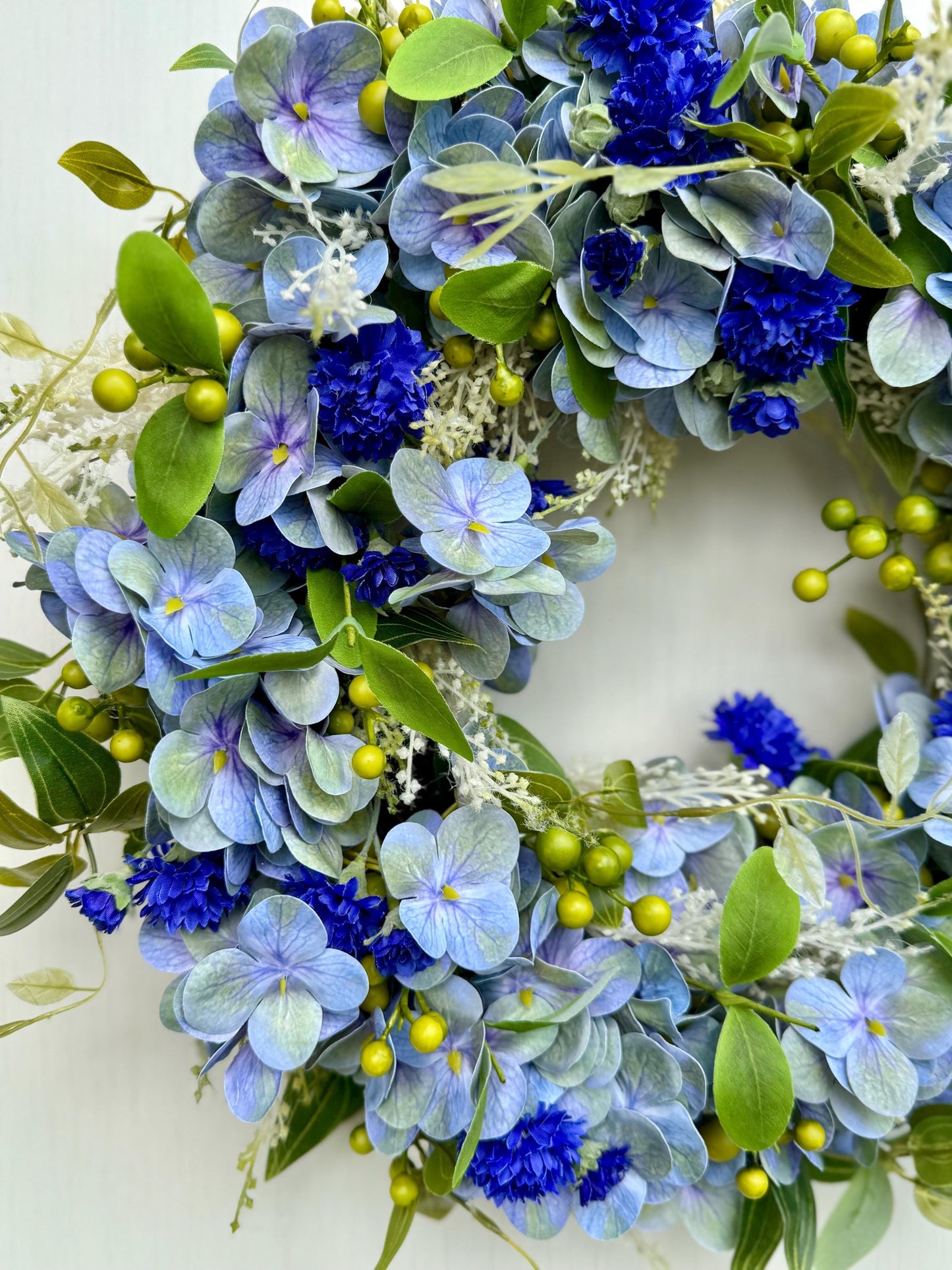 Summer Wreath for a Front Door, Blueberry Wreath, Porch Wreath, Farmhouse Decorations, Wildflower Wedding Decor