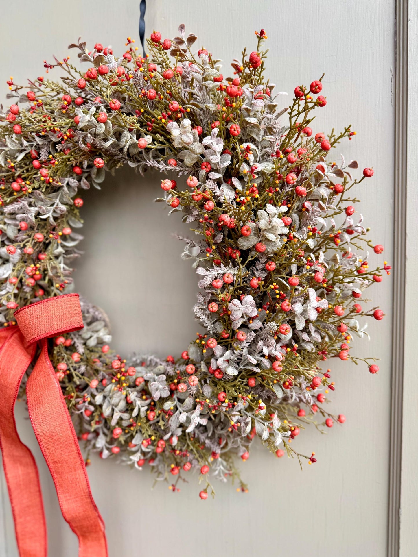 Pumpkin Berry Front Door Wreath, Fall Pumpkin Wreath, Thanksgiving Door Wreath, Orange Berry Wreath, Harvest Wreath