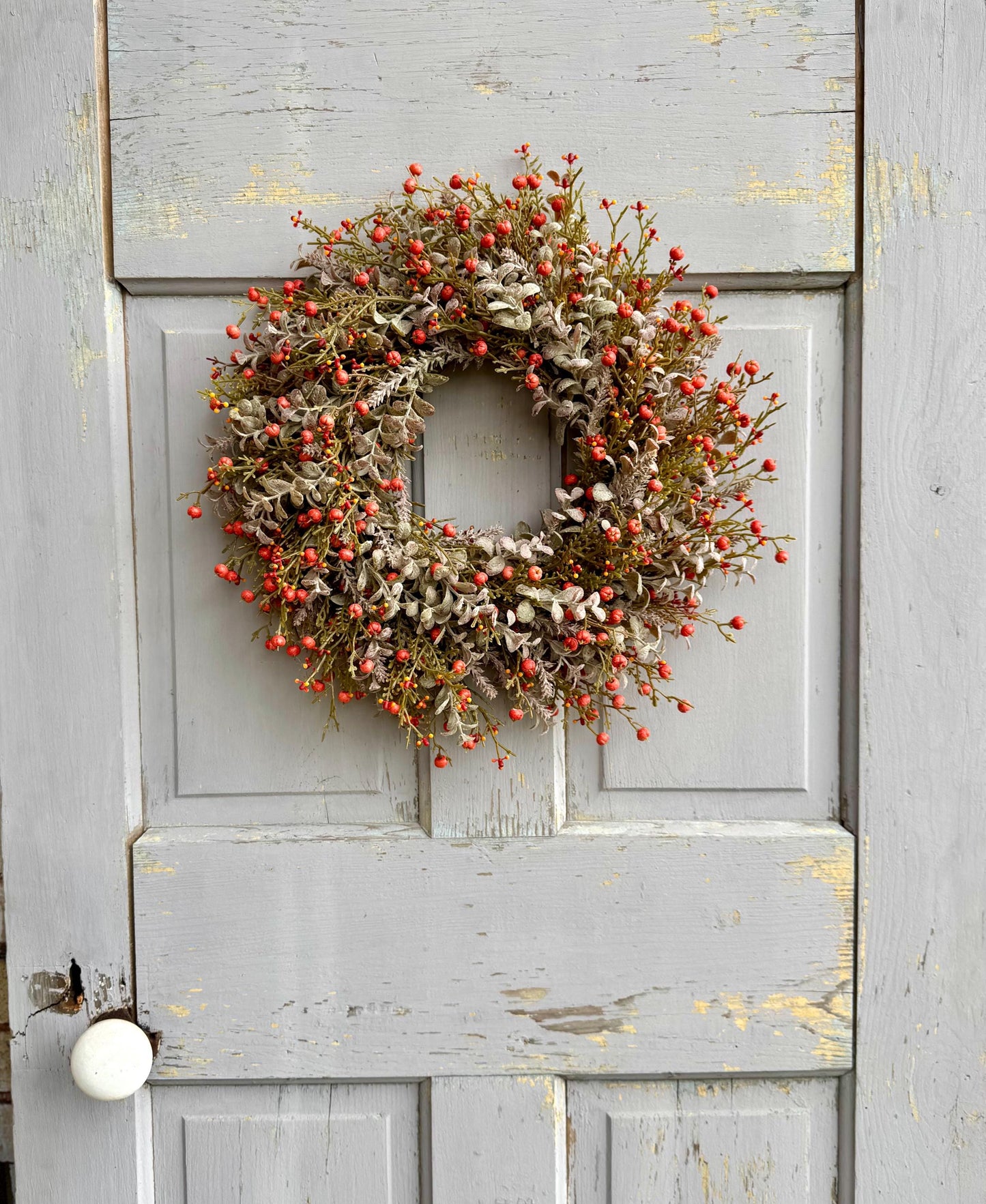 Pumpkin Berry Front Door Wreath, Fall Pumpkin Wreath, Thanksgiving Door Wreath, Orange Berry Wreath, Harvest Wreath