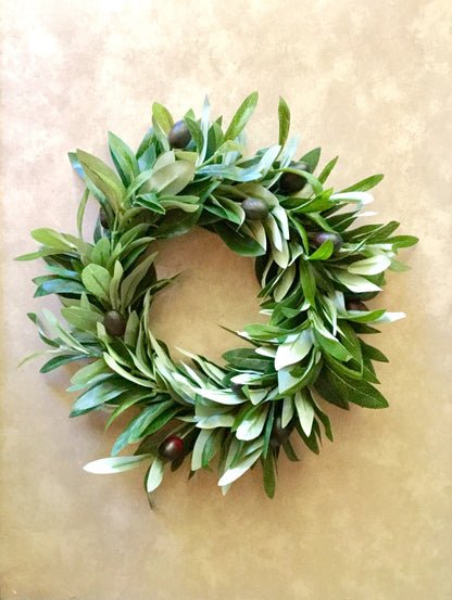 Olive Leaf Wreath, Olive Branch Wreath, Olive Home Decor, Olive Wedding Wreath, Faux Olive Wreath
