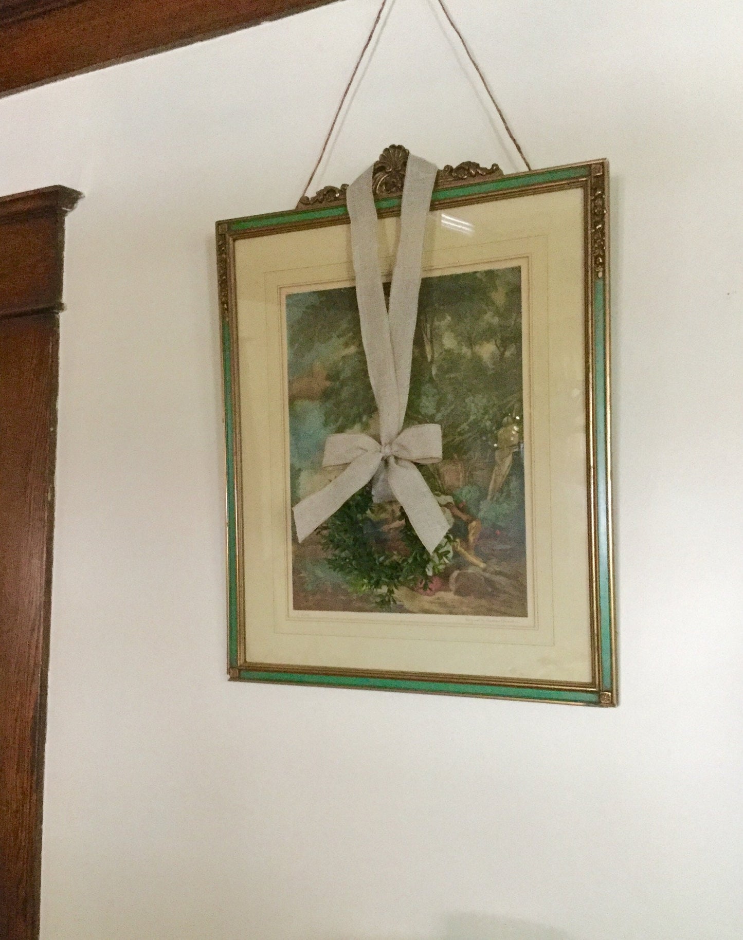 Boxwood Wreath with Bow, Farmhouse Boxwood Wreath, Artificial Boxwood Wreath, Boxwood Ring, Wreath Decor, Boxwood Decor