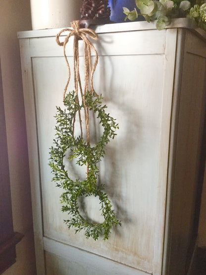 3 Pack Mini Boxwood Wreath, Candle Ring Wreath, Artificial Boxwood Wreath, Boxwood Decor