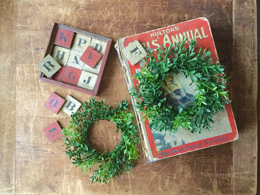 Set of 2 Mini Boxwood Wreath, Candle Ring Wreath, Window Wreath, Teacher Gift, House Warming Gift