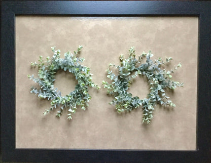 Set of 2 - Dusty Green Eucalyptus Wreath | Farmhouse Eucalyptus Wreath | Eucalyptus Candle Ring