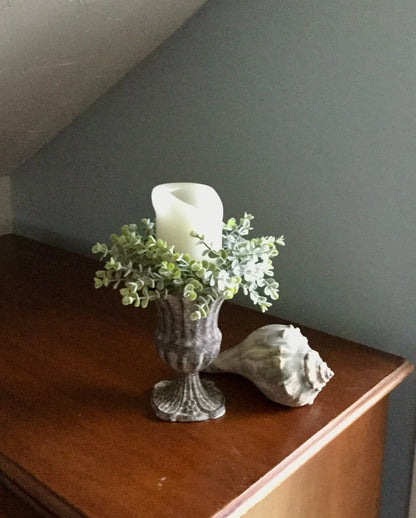 Set of 2 Dusty Green Eucalyptus Wreath | Farmhouse Eucalyptus Wreath | Eucalyptus Candle Ring