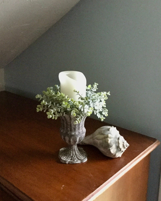 Set of 2 Dusty Green Eucalyptus Wreath | Farmhouse Eucalyptus Wreath | Eucalyptus Candle Ring
