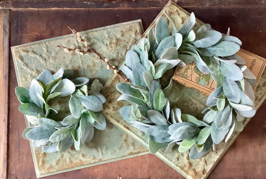 Lambs Ear Wreath, Herb Wreath, Wedding Decor, Wedding Wreath, Greenery Wreath, Mini Window Wreath, Farmhouse Decor