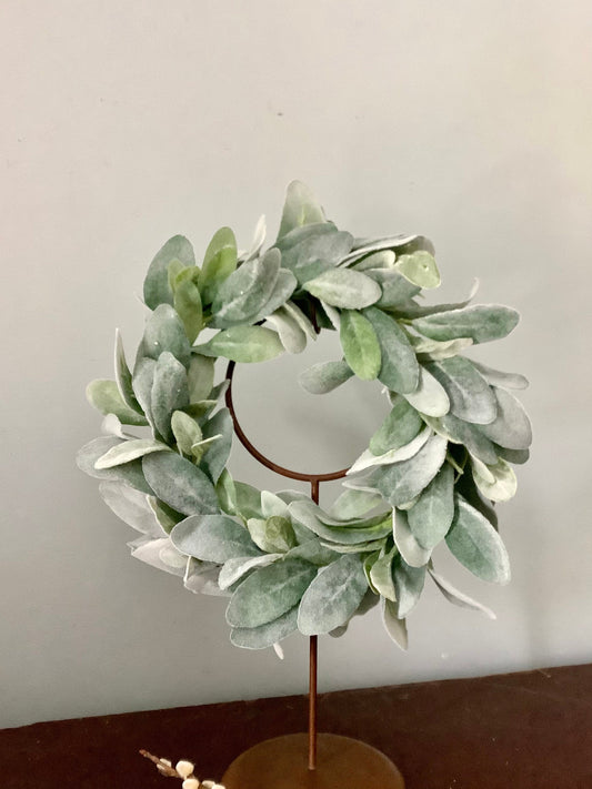 Lambs Ear Wreath, Lambs Ear Decor, Spring Wreath, Mothers Day Gift, Summer Wreaths, Mini Window Wreath