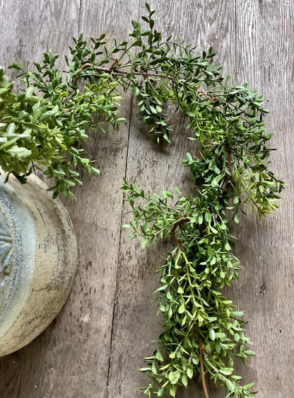 6’ Boxwood Garland, Spring Garland, New England Boxwood Mantle Garland, Everyday Floral Accent Decor Greenery
