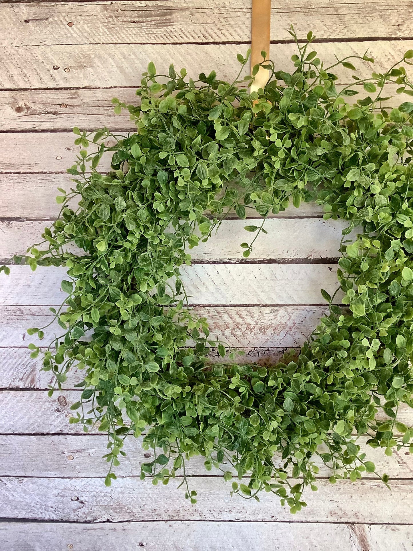 XL 22” Green Leaf Candle Wreath, Bog Pimpernel Wreath, Spring Wreath, Artificial Peppergrass Wreath, Laurel Wreath, Greenery Wreath