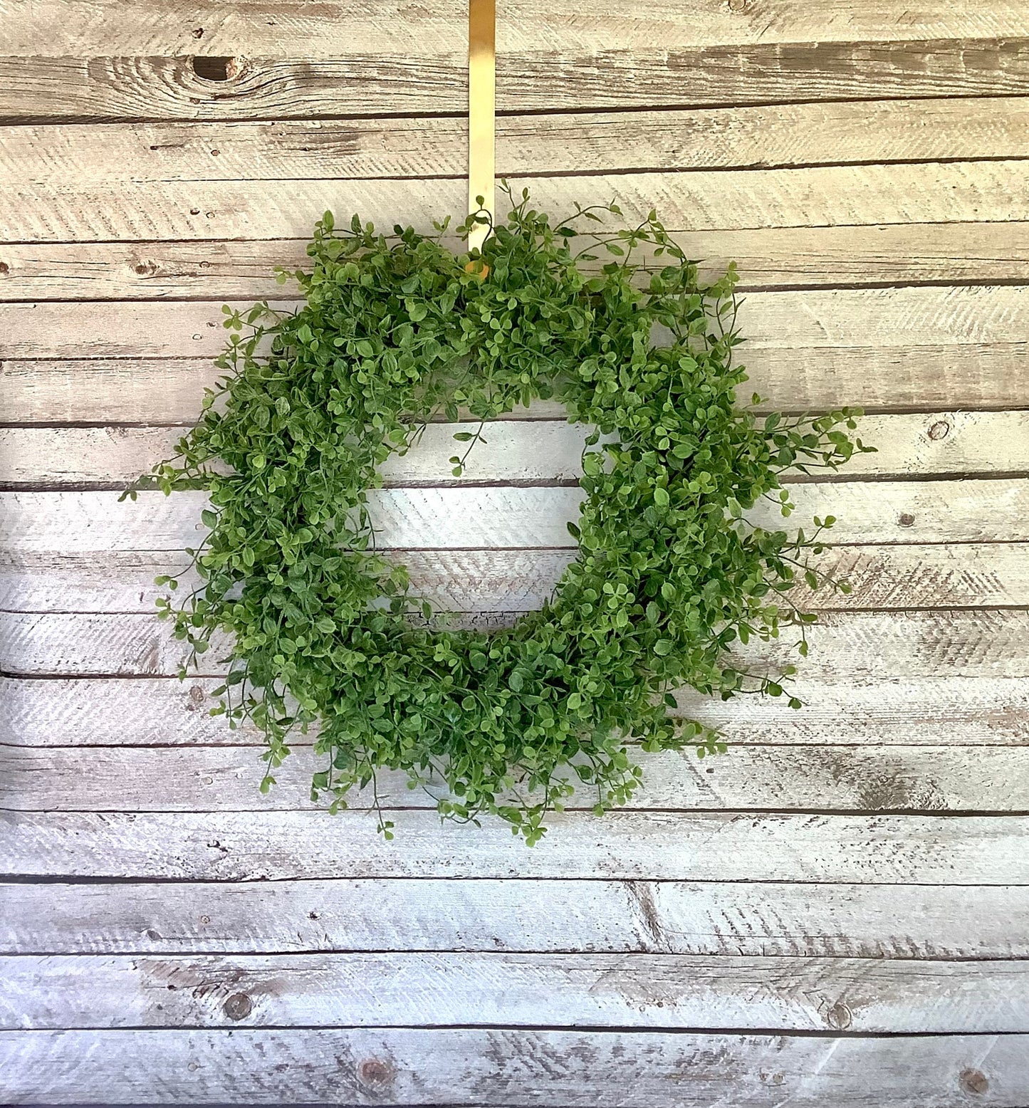 XL 22” Green Leaf Candle Wreath, Bog Pimpernel Wreath, Spring Wreath, Artificial Peppergrass Wreath, Laurel Wreath, Greenery Wreath
