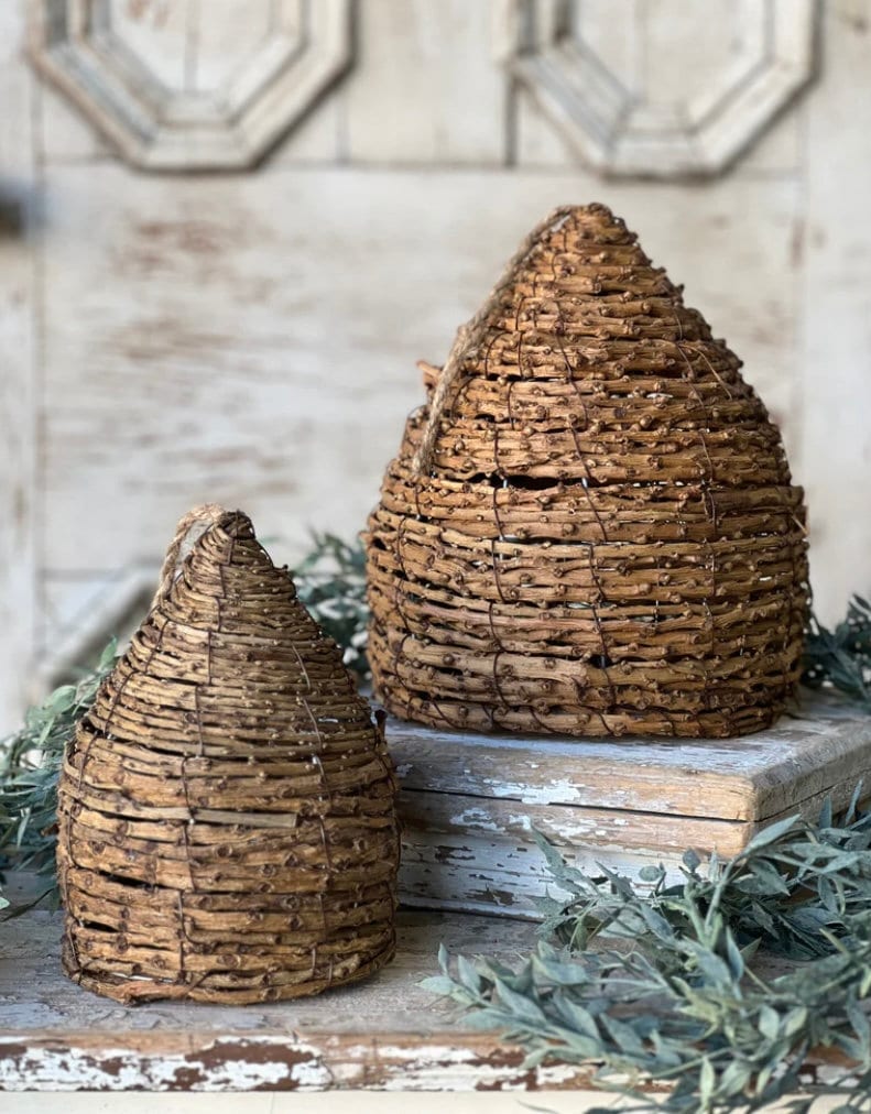 Bee Skep, Bee Hive, Bumblebee Decor, Bee House, Honeybee House, Blessings And Boxwood
