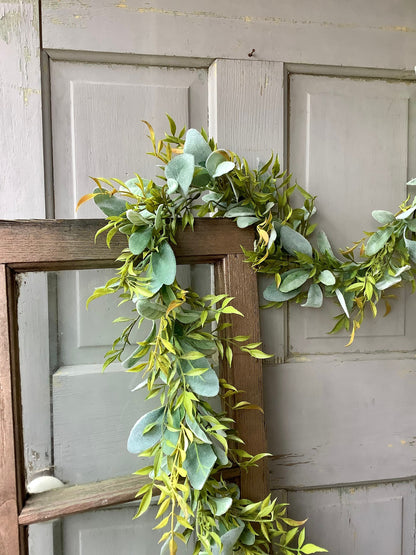 Lambs Ear Garland, Eucalyptus Garland for Mantle, Spring Garland, Summer Garland, Wedding Decor, Greenery Garland