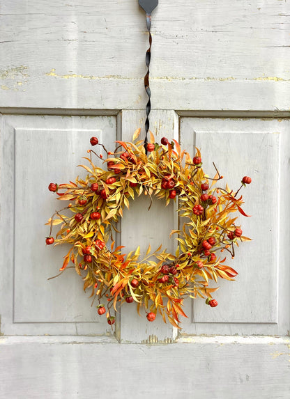 Pumpkin Berry Candle Wreath Ring, Pumpkin Decor, Harvest Table, Fall Centerpiece, Thanksgiving Table Decor