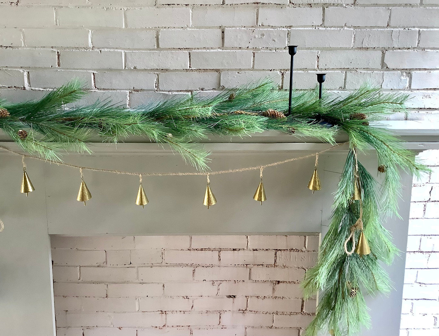 9’ Christmas Garland, Rope Garland, Long Needle Pine Garland for Mantle, Pine Garland, Fireplace Decor, Cedar Garland