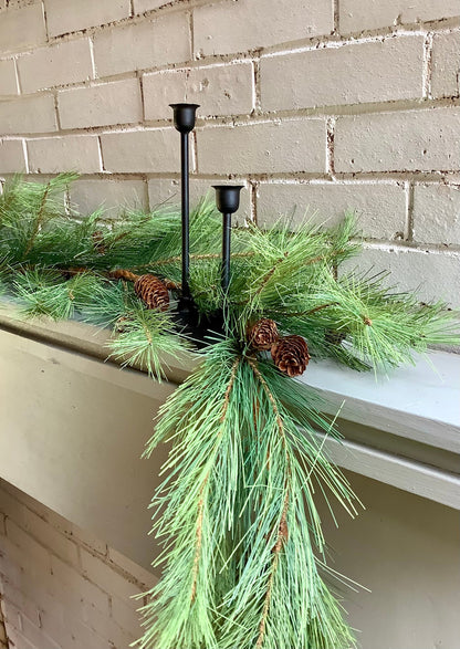 9’ Christmas Garland, Rope Garland, Long Needle Pine Garland for Mantle, Pine Garland, Fireplace Decor, Cedar Garland