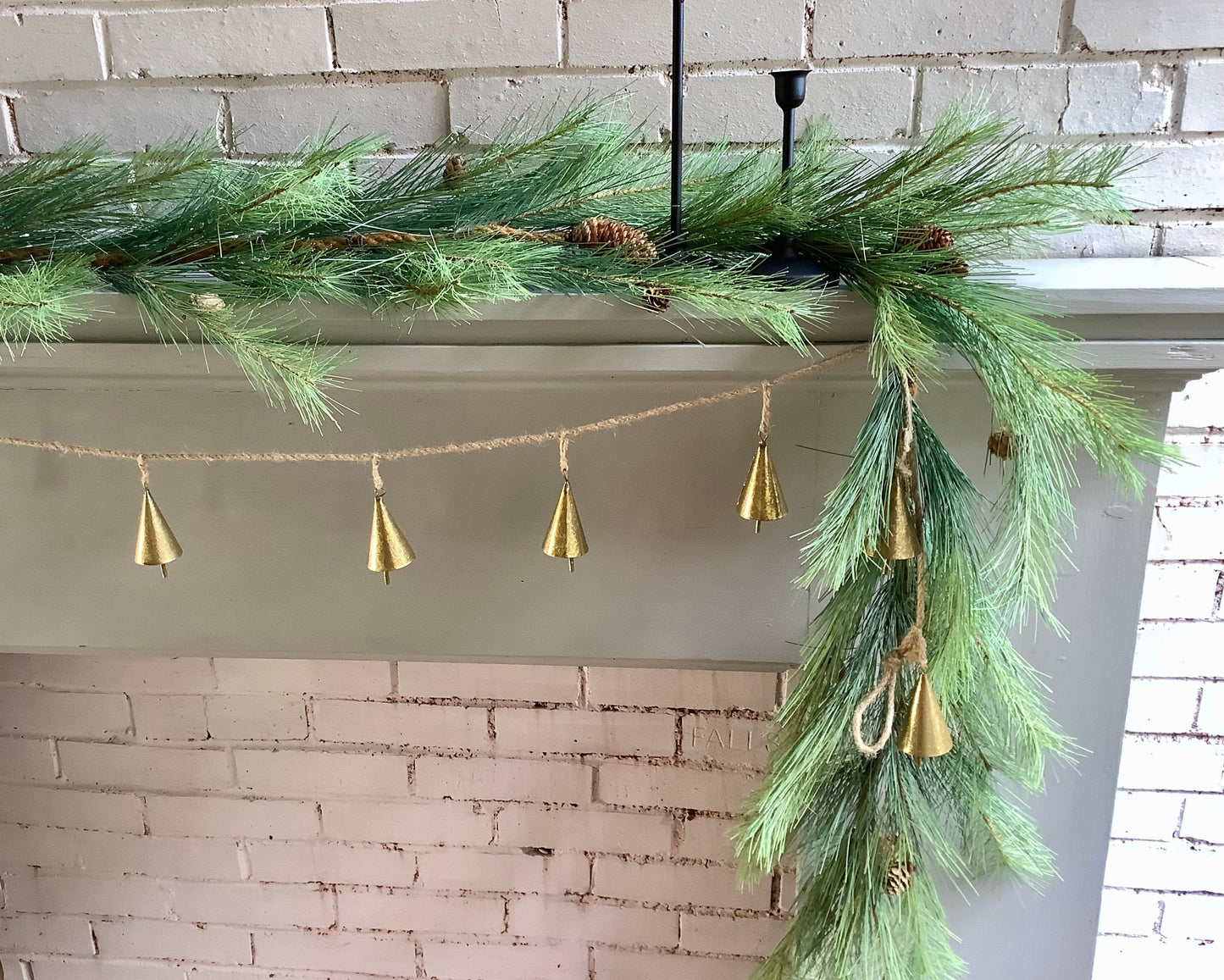 9’ Christmas Garland, Rope Garland, Long Needle Pine Garland for Mantle, Pine Garland, Fireplace Decor, Cedar Garland