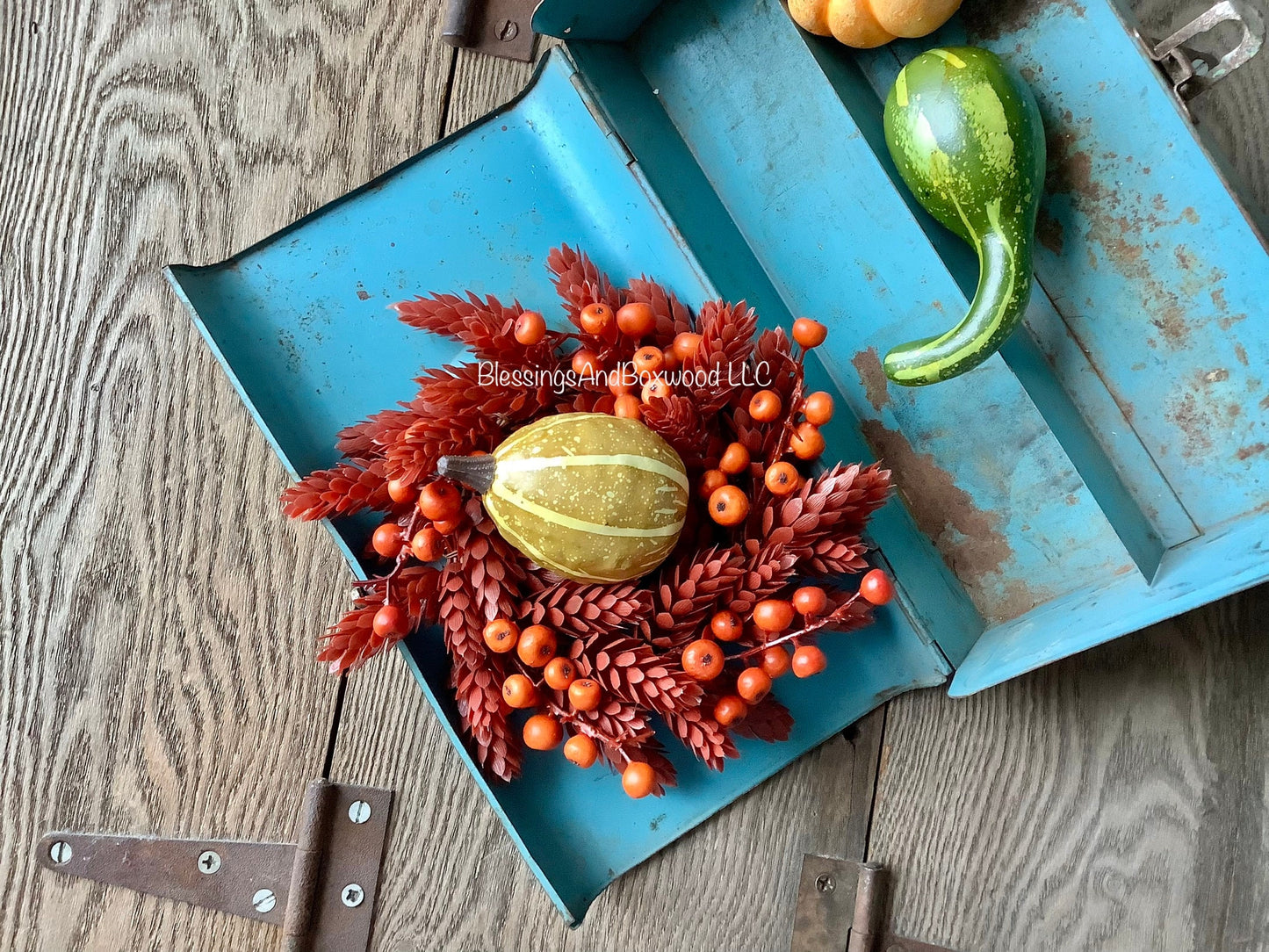 Red Fall Candle Wreath, Fall Berry Wreath, Autumn Candle Ring, Faux Wheat Decor, Harvest Decor, Thanksgiving Table Accent, Kitchen Cabinets
